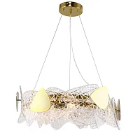 Люстра подвесная Krakle 4249-6P F-promo прозрачная на 6 ламп, основание золотое в стиле современный Люстра подвесная Krakle 4249-6P F-promo прозрачная на 6 ламп, основание золотое в стиле современный